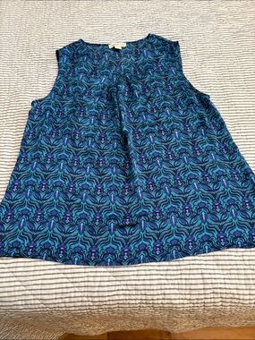 Coldwater Creek Blue & Teal Sleeveless Printed Camisole size XL